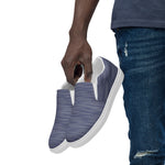 Men's Blue Textured Slip-On Shoes