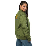 Women's Classic Olive Green Bomber Jacket