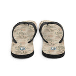 Women's Earth-Tone Leaf Print Flip Flops