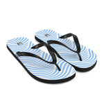 Women's Blue Wave Print Flip Flops