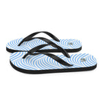 Women's Blue Wave Print Flip Flops