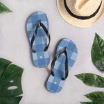 Men’s Blue Checkered Flip-Flops