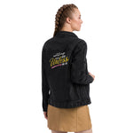 Women's Black Denim Jacket – "Nothing Will Work Unless You Do" Motivational Streetwear
