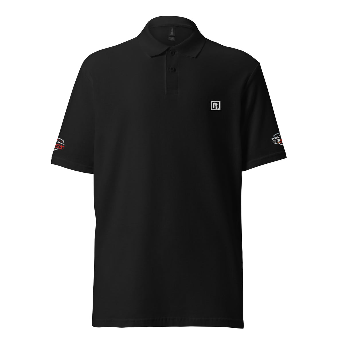 Black Unisex Piqué Polo Collar Pure Cotton T-Shirt