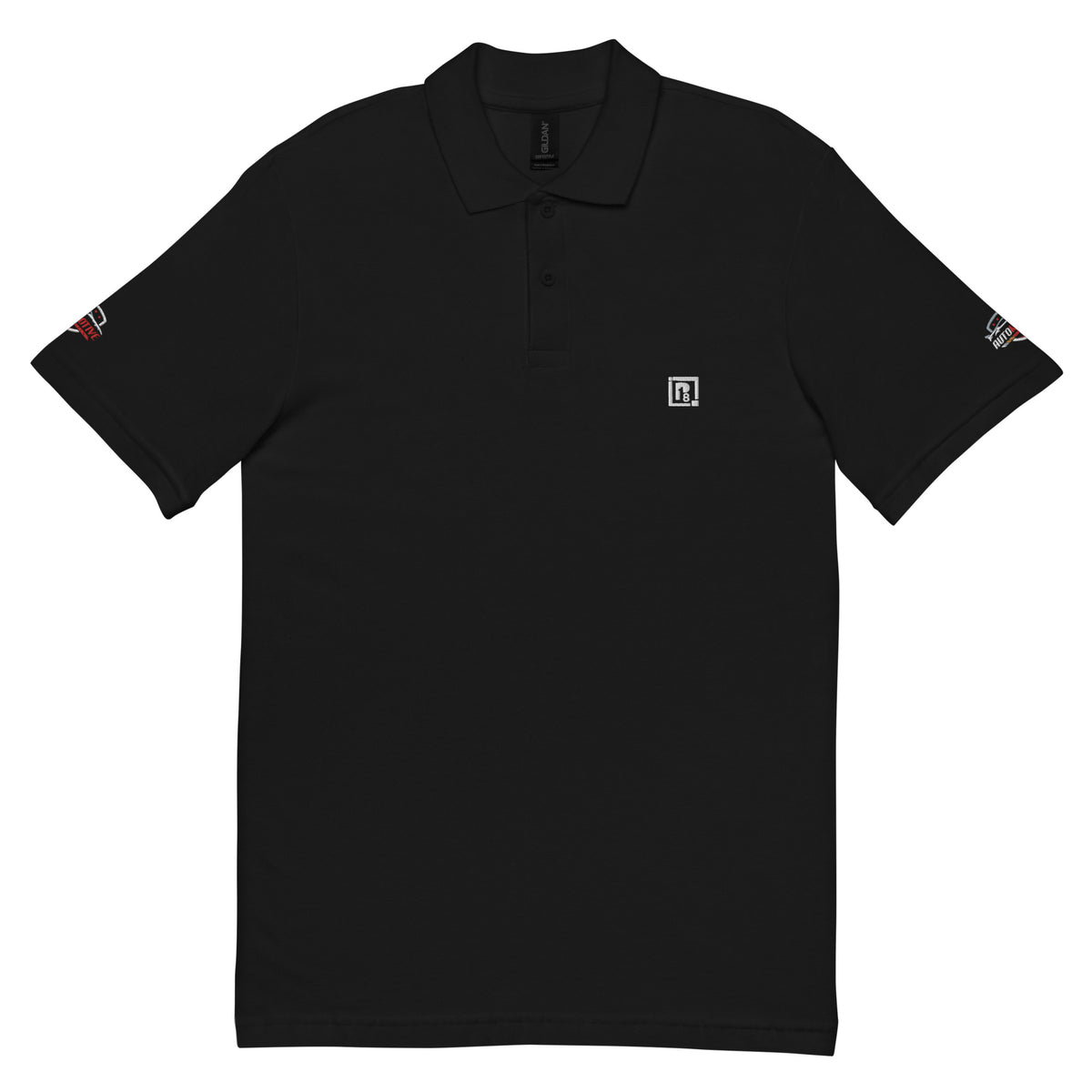 Black Unisex Piqué Polo Collar Pure Cotton T-Shirt