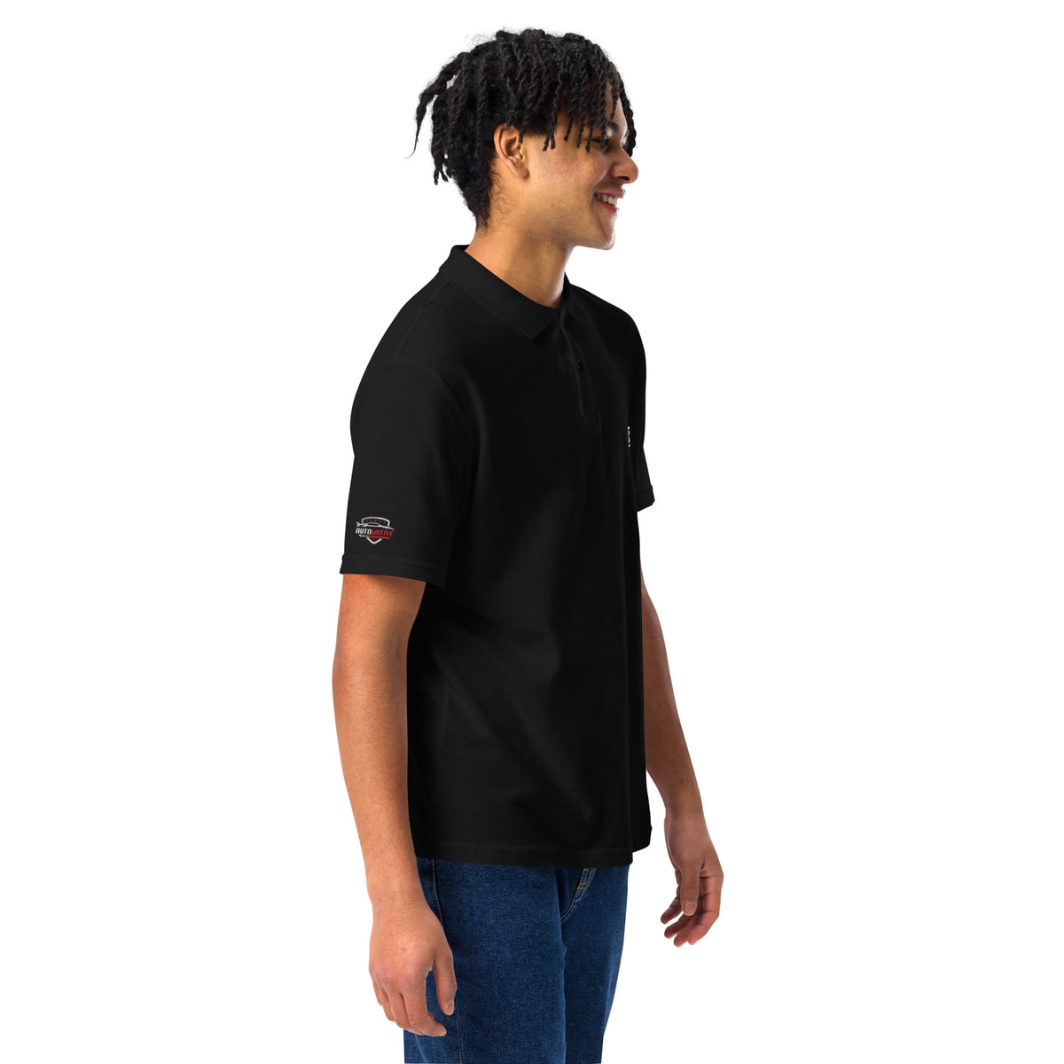 Black Unisex Piqué Polo Collar Pure Cotton T-Shirt