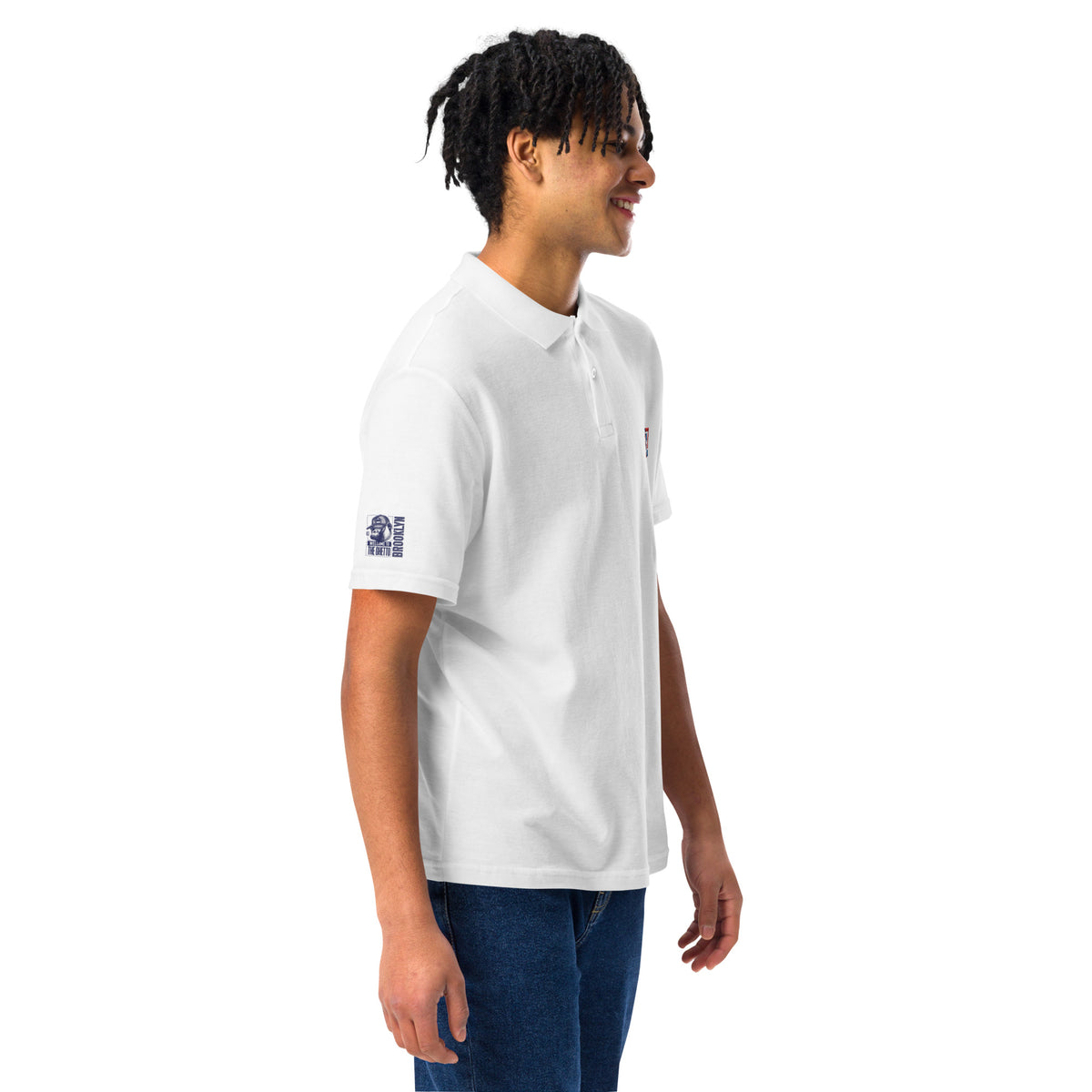 Polo Collar Half Sleeves Regular Fit White T-Shirt