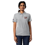 Women’s Heather Grey "Enjoy the Storm" Embroidered Polo T-Shirt
